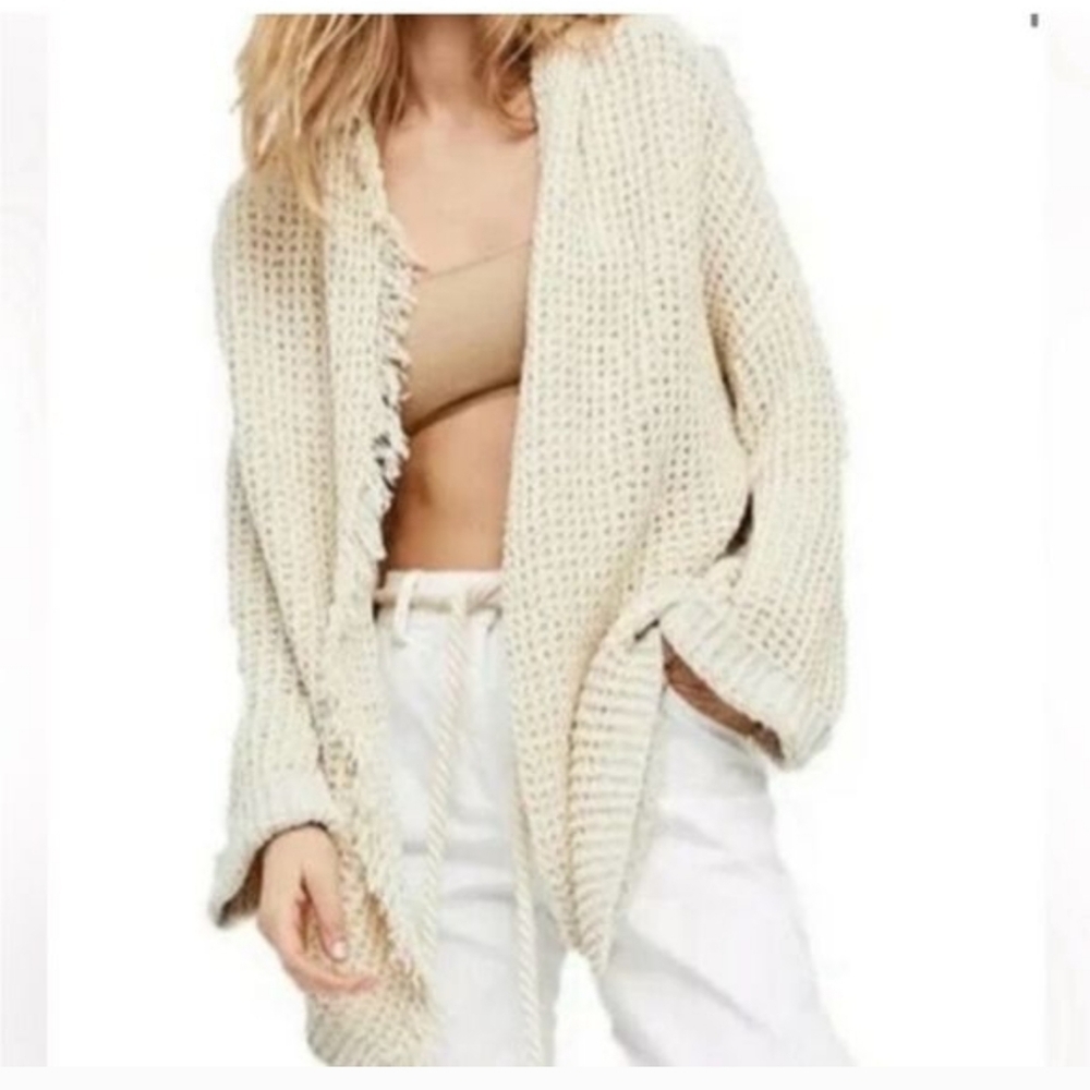 Free People I'll Be Around Cardigan In Ivory - Picture 2 of 10